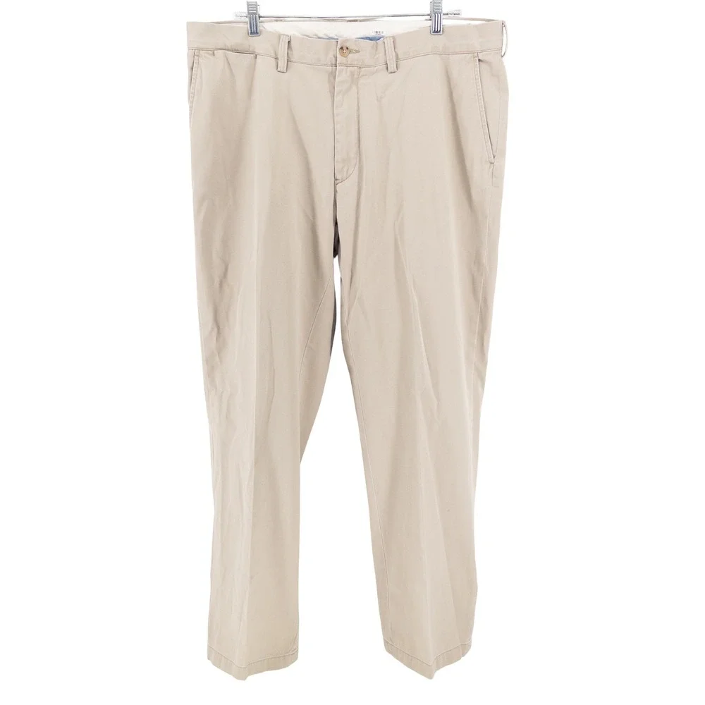 Polo Ralph Lauren Mens 38x32 Relaxed Fit Chino Pants Tan Cotton Khaki Preppy